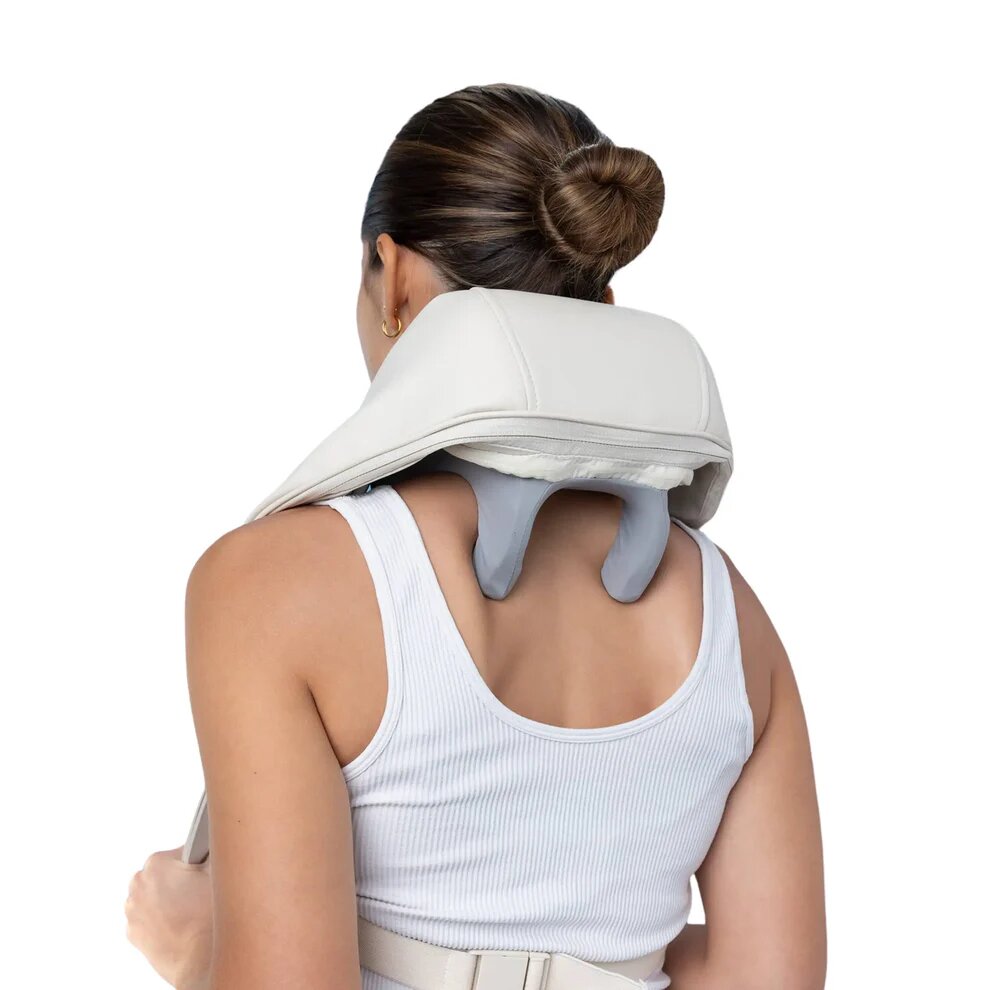 Backview of lady with Neck and Shoulder Massager